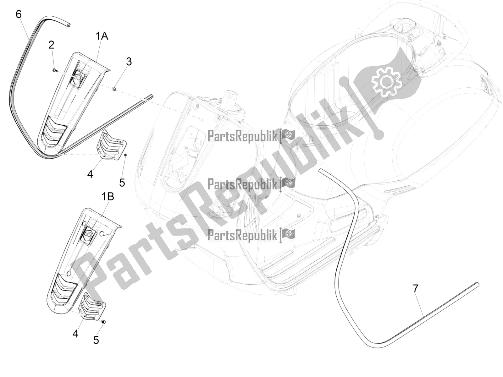 Todas las partes para Escudo Delantero de Vespa GTS 300 \ Super 4V IE ABS 2017