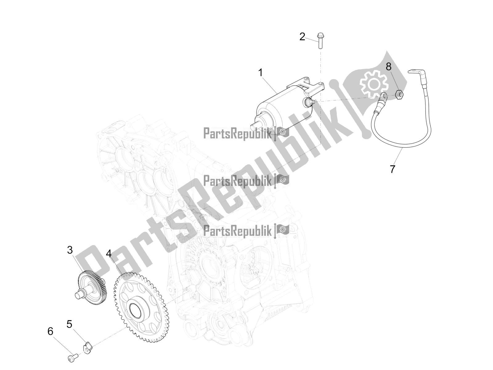 Toutes les pièces pour le Stater - Démarreur électrique du Vespa GTS 300 \ Super 4V IE ABS 2017