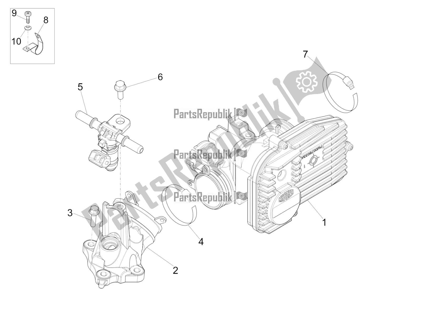 Todas las partes para Throttle Body - Injector - Induction Joint de Vespa GTS 300 \ Super 4V IE ABS 2017