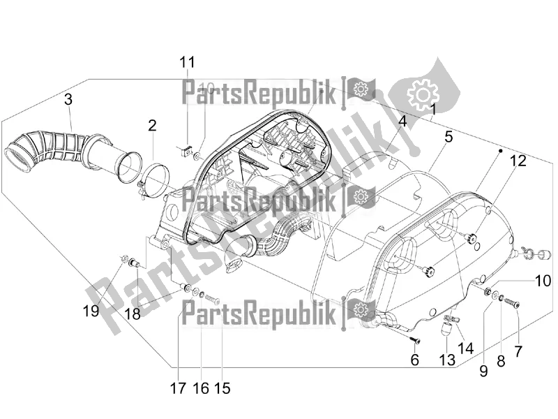 Toutes les pièces pour le Filtre à Air du Vespa GTS 300 \ Super 4V IE ABS 2018