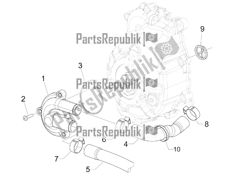 Toutes les pièces pour le Pompe De Refroidissement du Vespa GTS 300 \ Super 4V IE ABS 2018