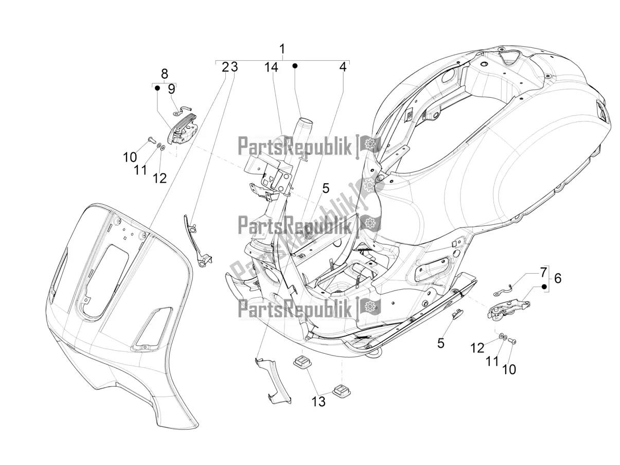 Toutes les pièces pour le Cadre / Carrosserie du Vespa GTS 300 \ Super 4V IE ABS 2018