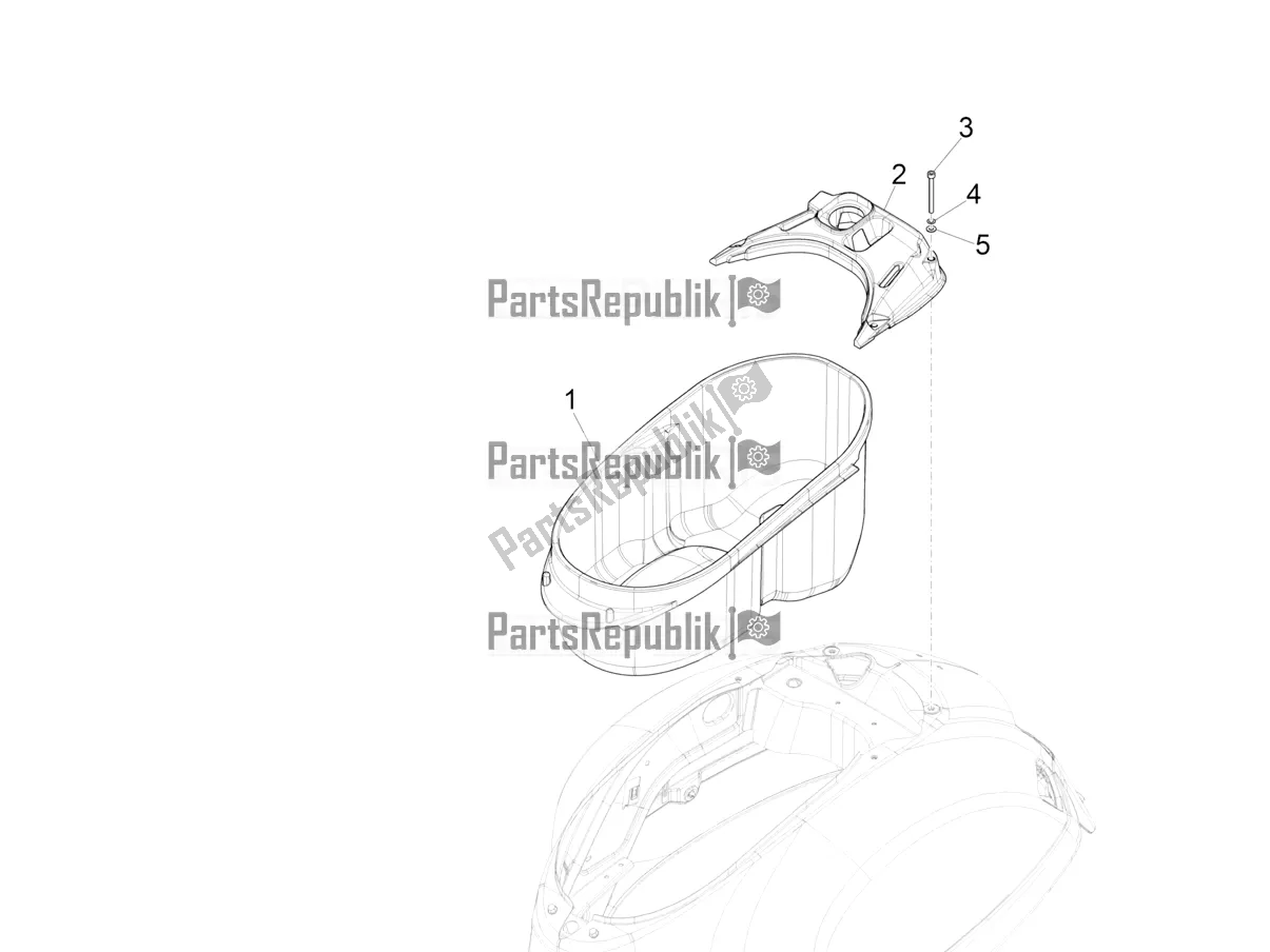 Toutes les pièces pour le Logement De Casque - Sous La Selle du Vespa GTS 300 \ Super 4V IE ABS 2018