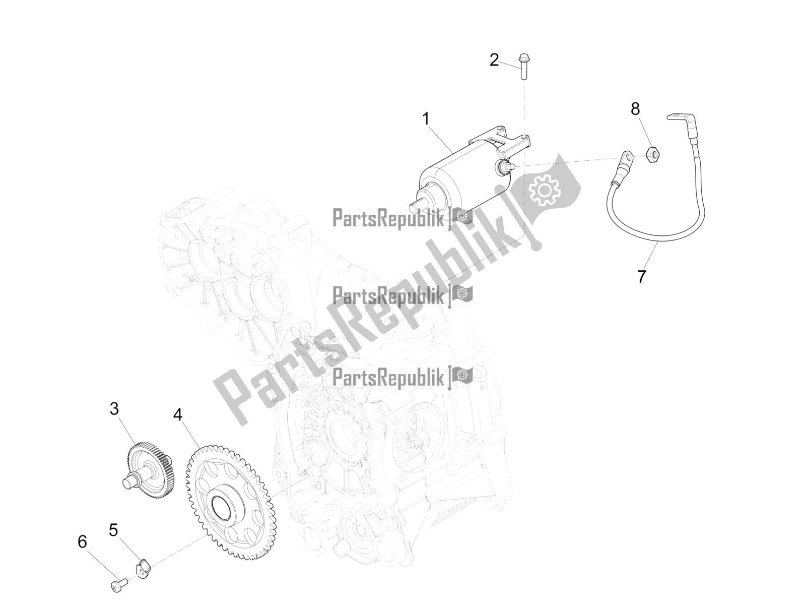 Toutes les pièces pour le Stater - Démarreur électrique du Vespa GTS 300 \ Super 4V IE ABS 2018