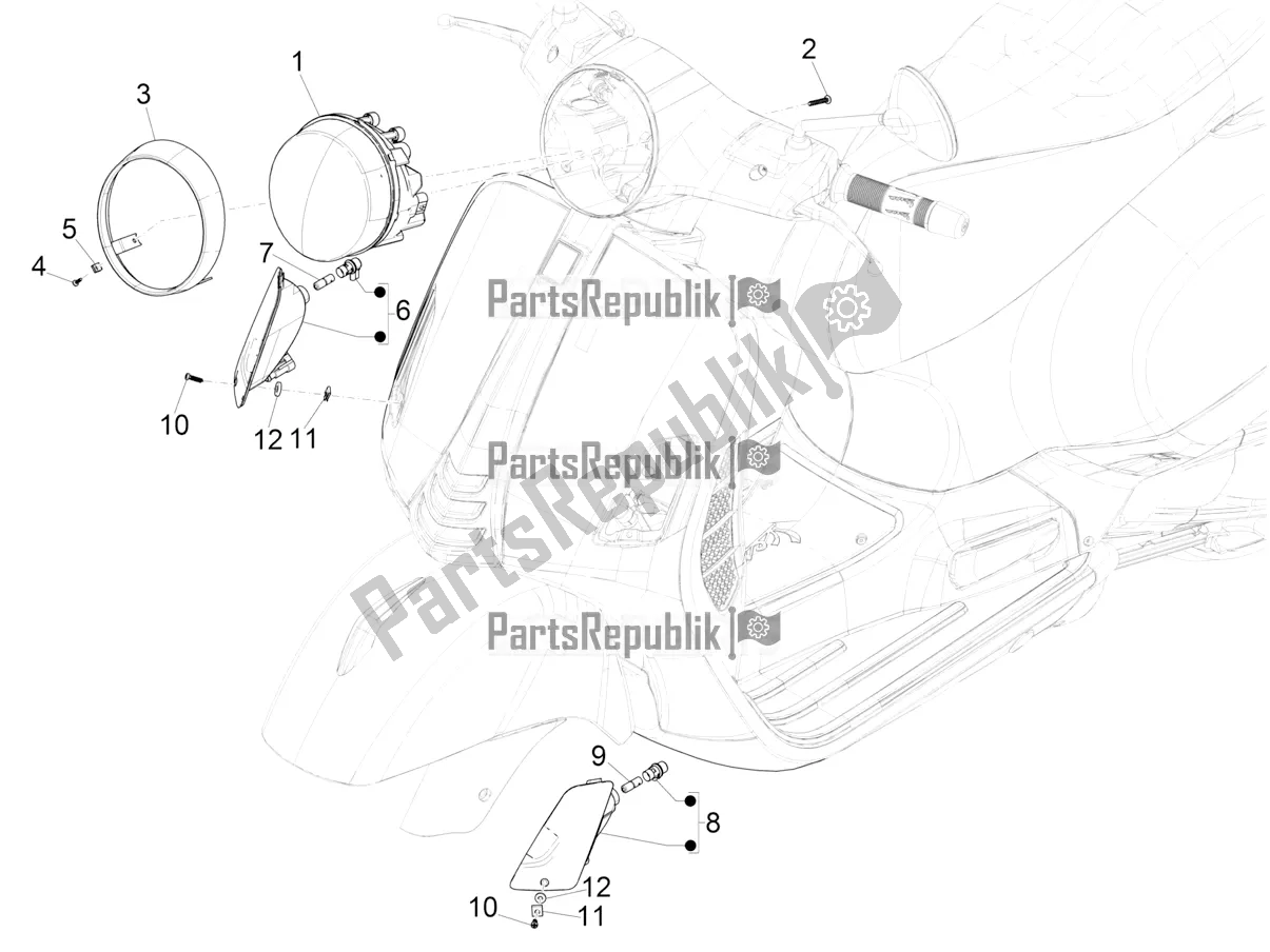 Toutes les pièces pour le Phares Avant - Clignotants du Vespa GTS 300 HPE ABS 2019