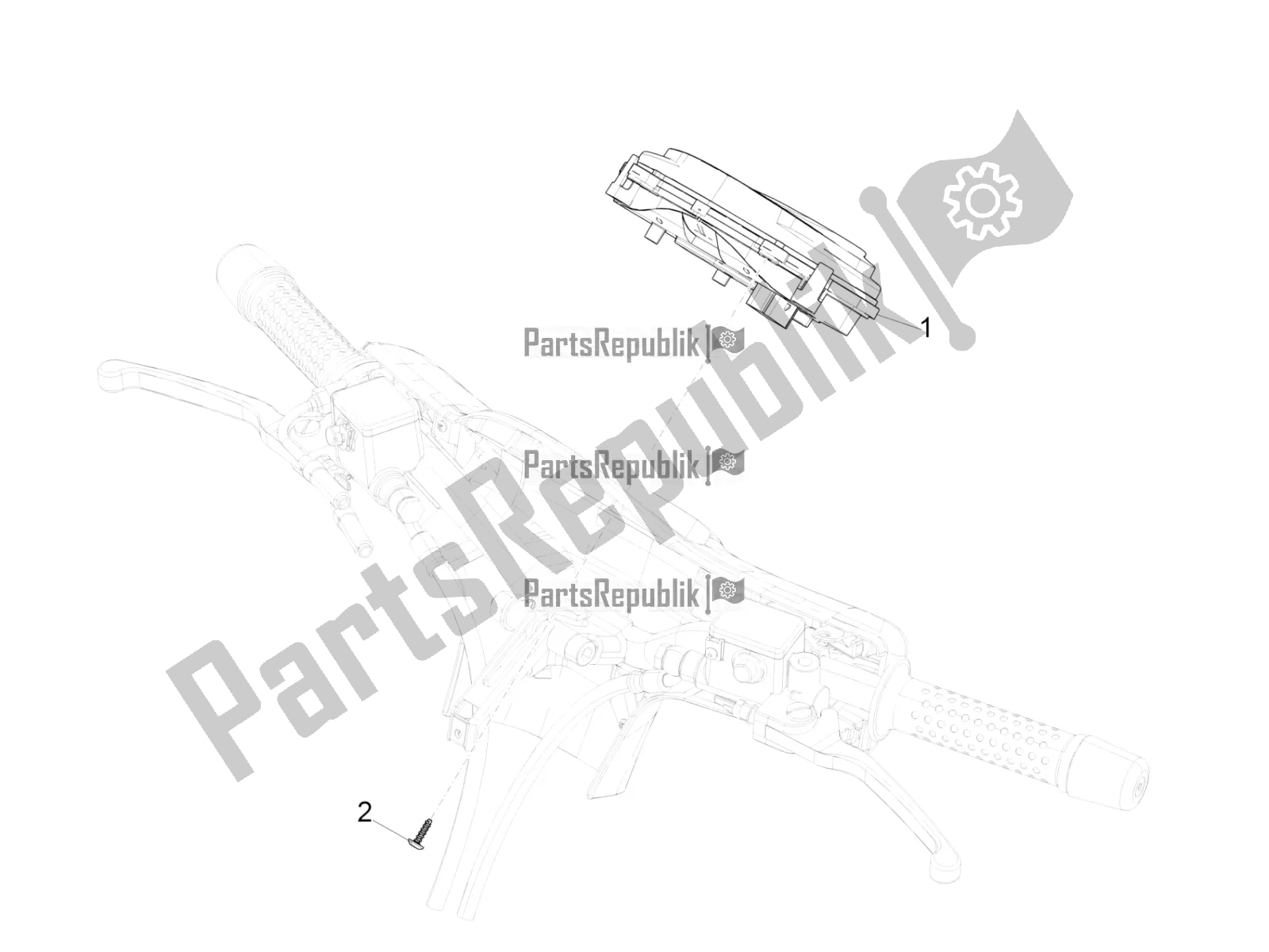 Todas las partes para Combinación De Medidor - Cruscotto de Vespa GTS 300 HPE ABS 2019