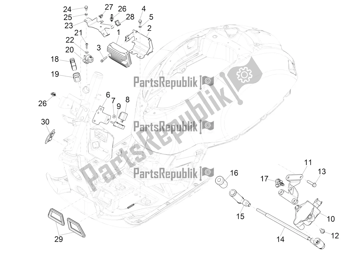 All parts for the Voltage Regulators - Electronic Control Units (ecu) - H. T. Coil of the Vespa GTS 300 HPE ABS 2019