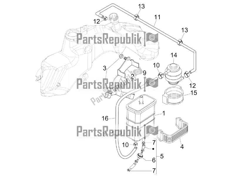 All parts for the Anti-percolation System of the Vespa GTS 300 HPE ABS E4 2020