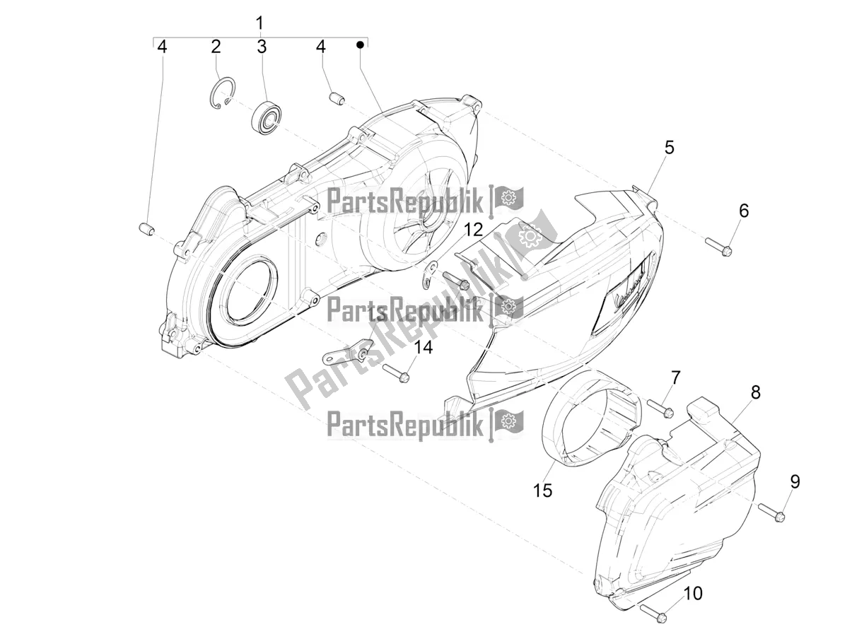 Wszystkie części do Pokrywa Skrzyni Korbowej - Ch? Odzenie Skrzyni Korbowej Vespa GTS 300 HPE ABS E4 2020