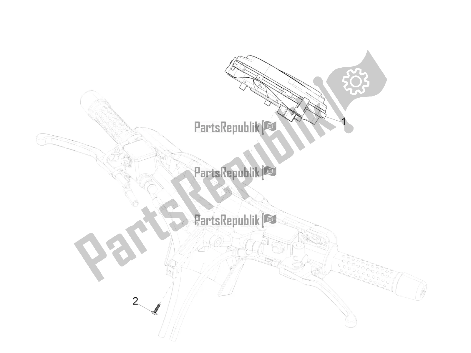 Todas las partes para Combinación De Medidor - Cruscotto de Vespa GTS 300 HPE ABS E4 2020