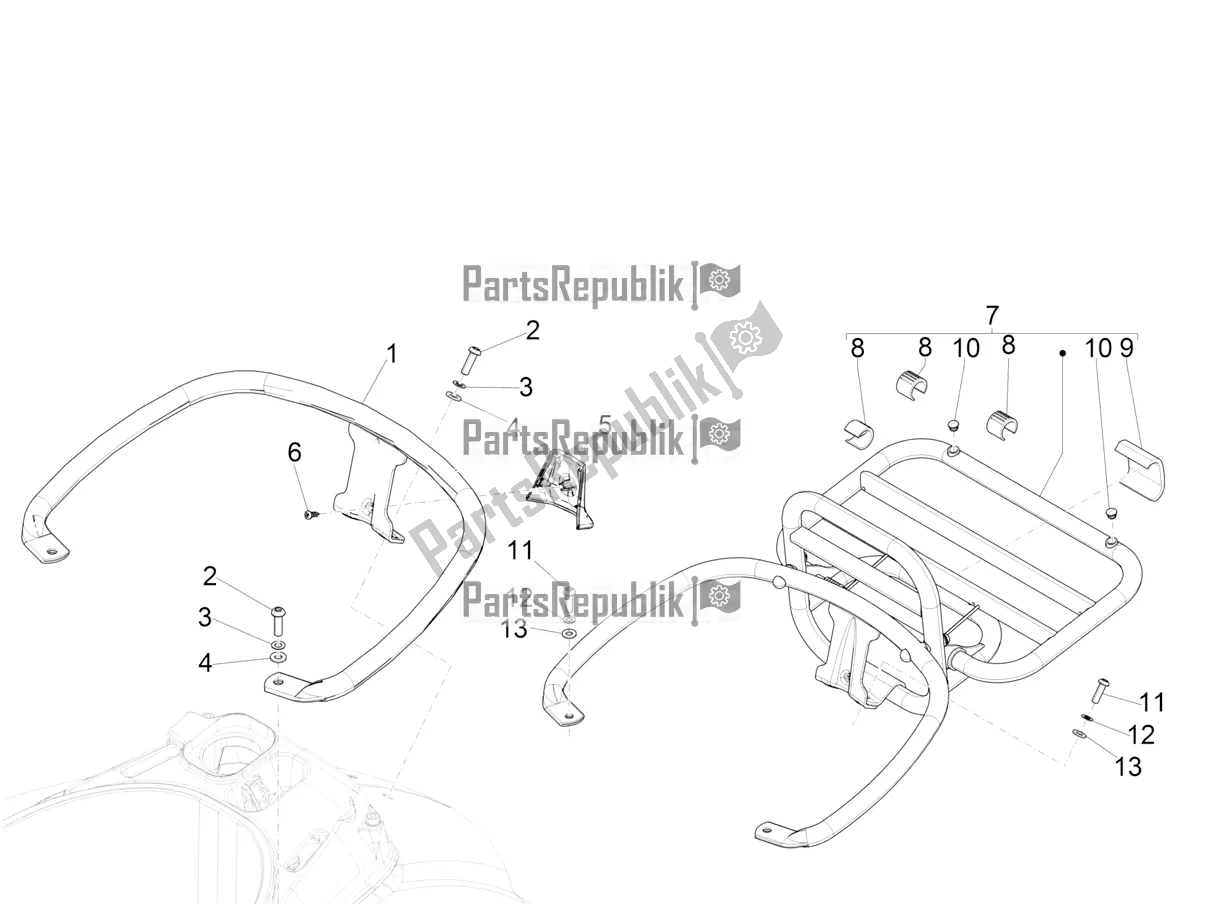 Todas las partes para Portaequipajes Trasero de Vespa GTS 300 HPE ABS E4 2020