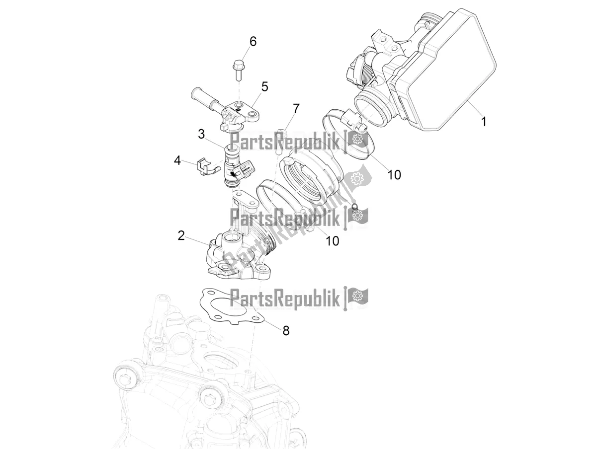 Todas las partes para Throttle Body - Injector - Induction Joint de Vespa GTS 300 HPE ABS E4 2020