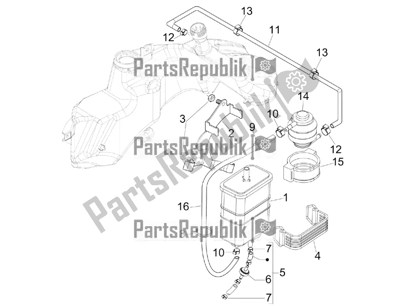 Toutes les pièces pour le Système Anti-percolation du Vespa GTS 300 HPE ABS E4 2021