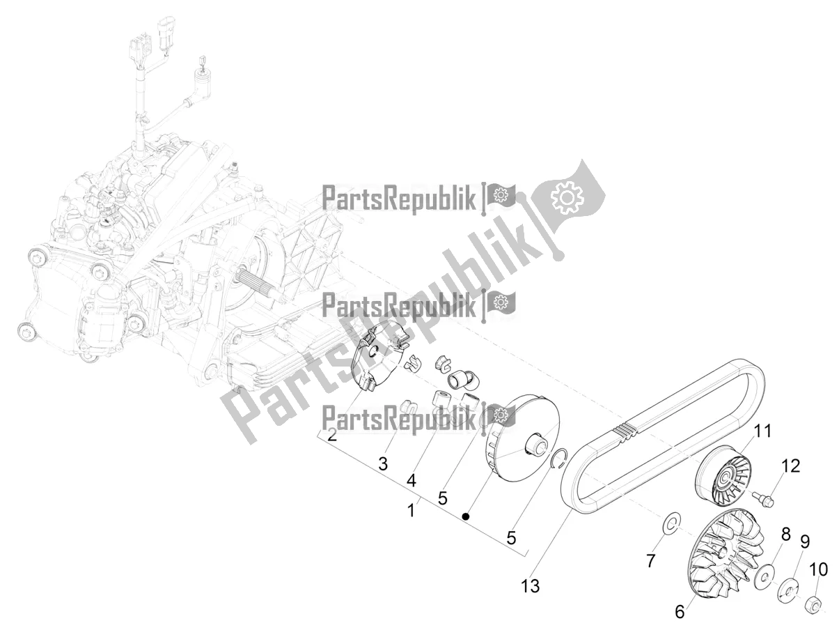 Tutte le parti per il Puleggia Motrice del Vespa GTS 300 HPE ABS E4 2021