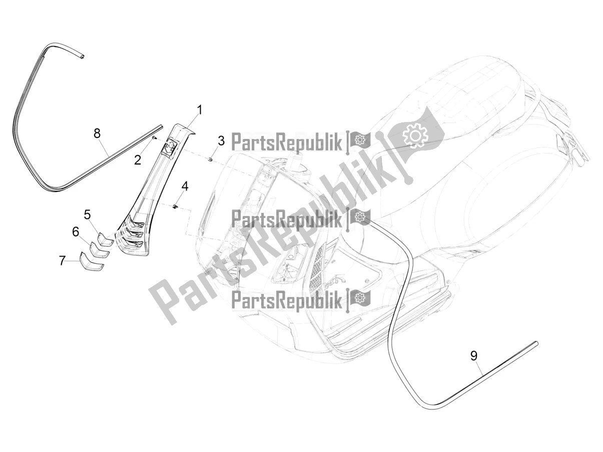 Toutes les pièces pour le Bouclier Avant du Vespa GTS 300 HPE ABS E4 2021