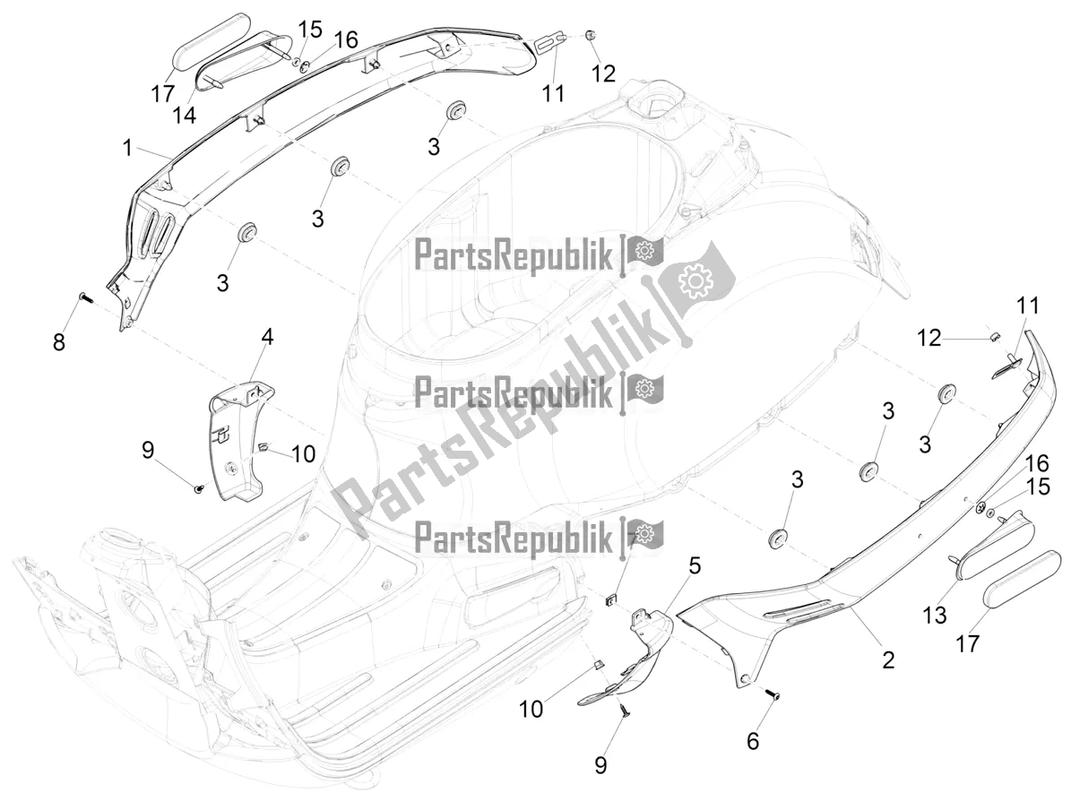 Toutes les pièces pour le Couvercle Latéral - Spoiler du Vespa GTS 300 HPE ABS E4 2021