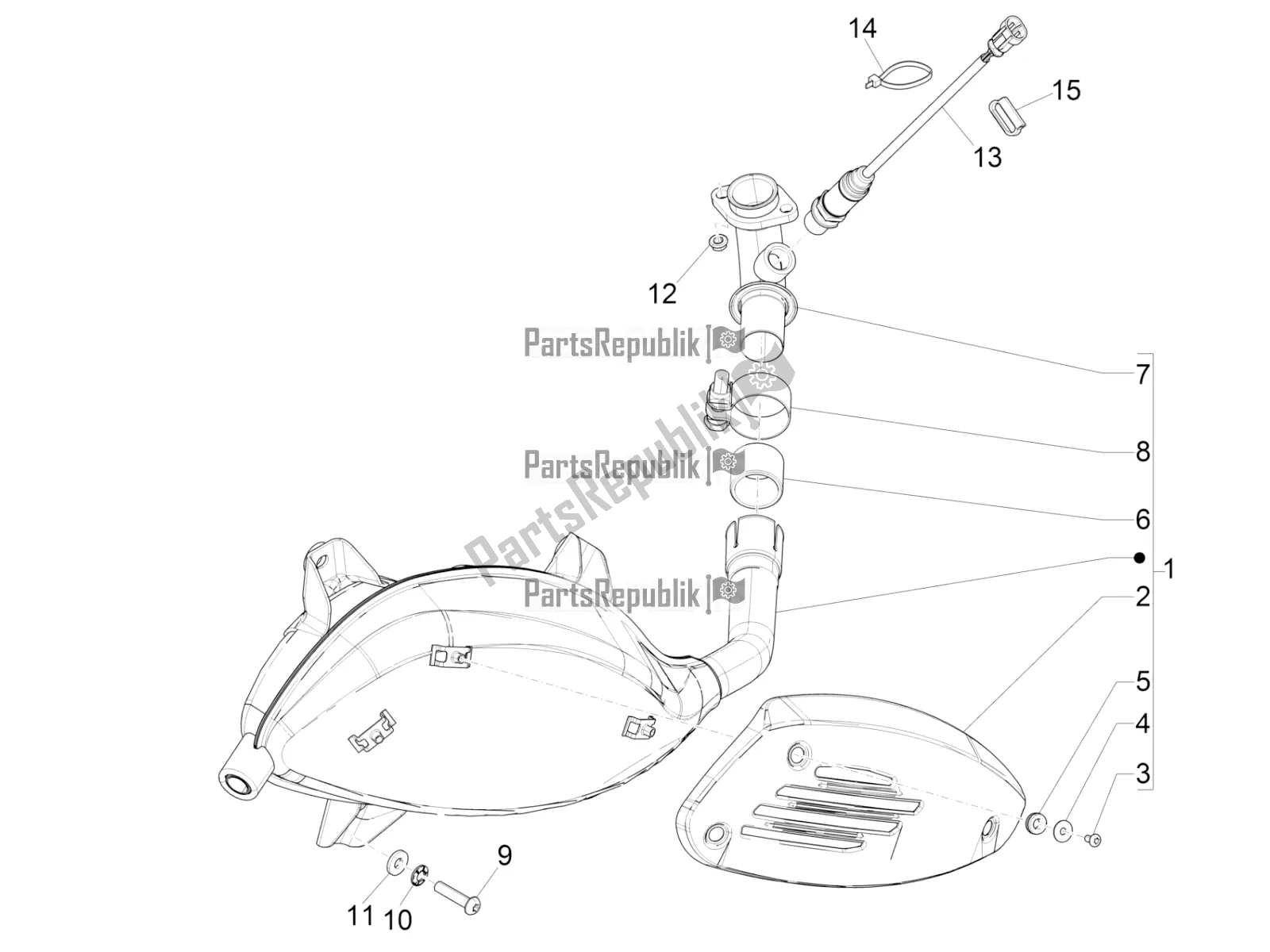 Toutes les pièces pour le Silencieux du Vespa GTS 300 HPE ABS E4 2021