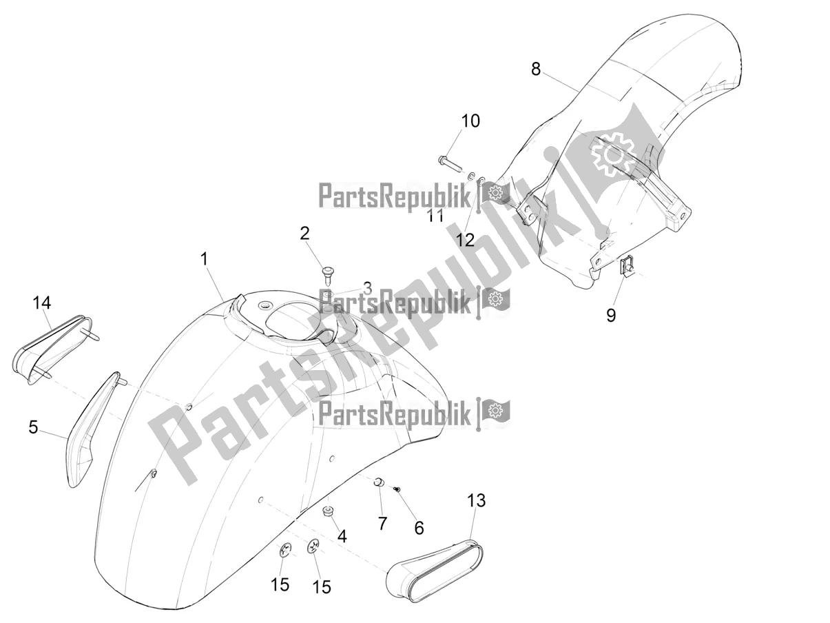 Toutes les pièces pour le Logement De Roue - Garde-boue du Vespa GTS 300 HPE ABS E4 2021