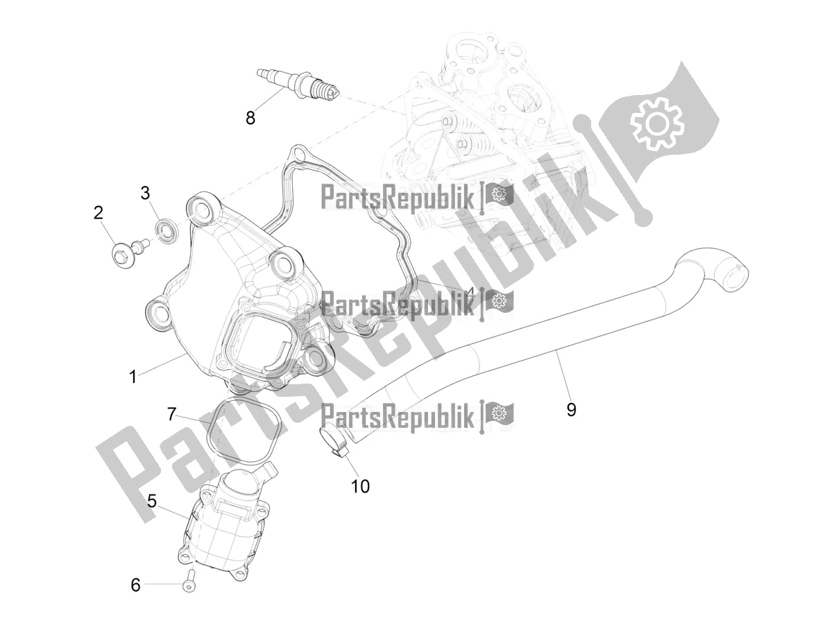 Todas las partes para Cubierta De Tapa De Cilindro de Vespa GTS 300 HPE ABS E5 2020