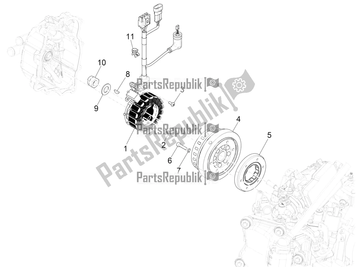 Tutte le parti per il Volano Magneto del Vespa GTS 300 HPE ABS E5 2020