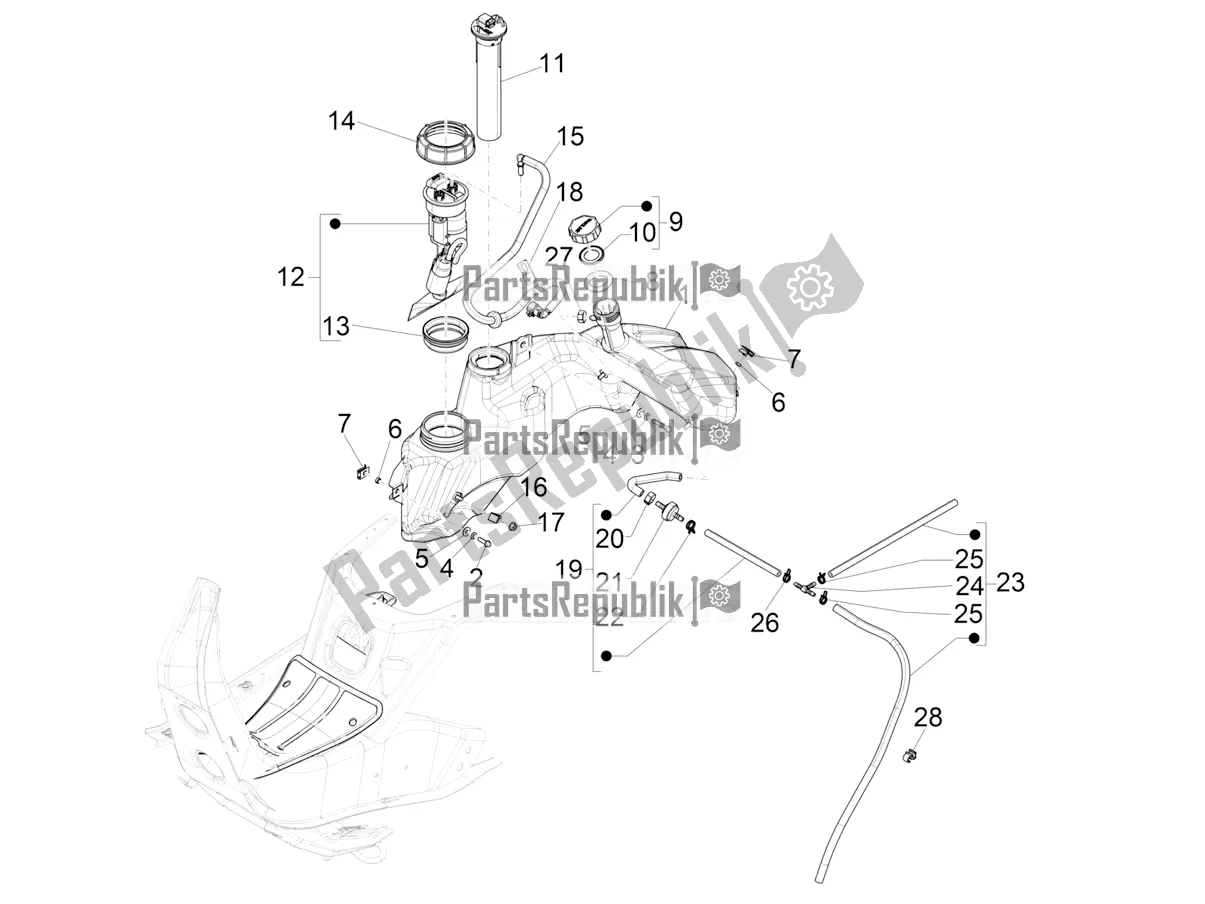 Wszystkie części do Zbiornik Paliwa Vespa GTS 300 HPE ABS E5 2020