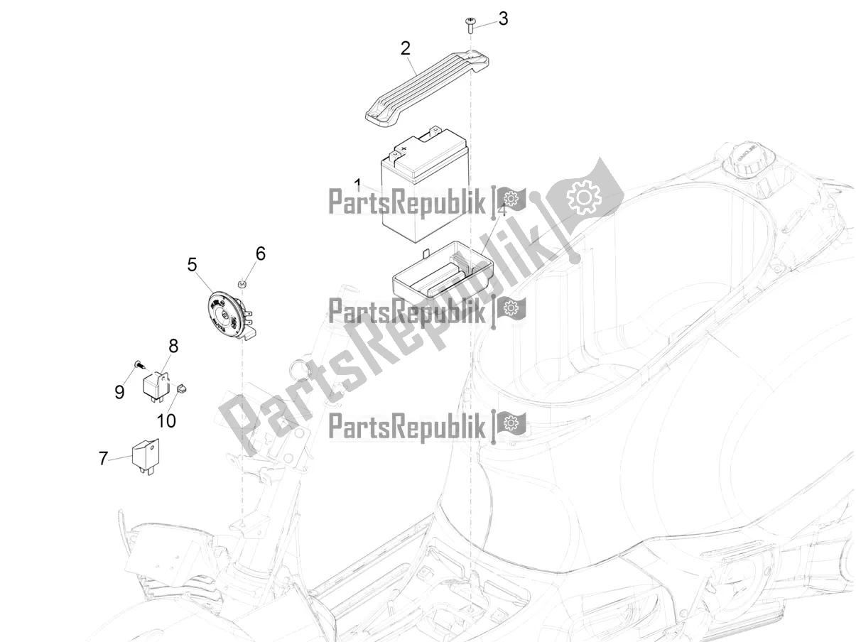 Toutes les pièces pour le Télécommandes - Batterie - Klaxon du Vespa GTS 300 HPE ABS E5 2020