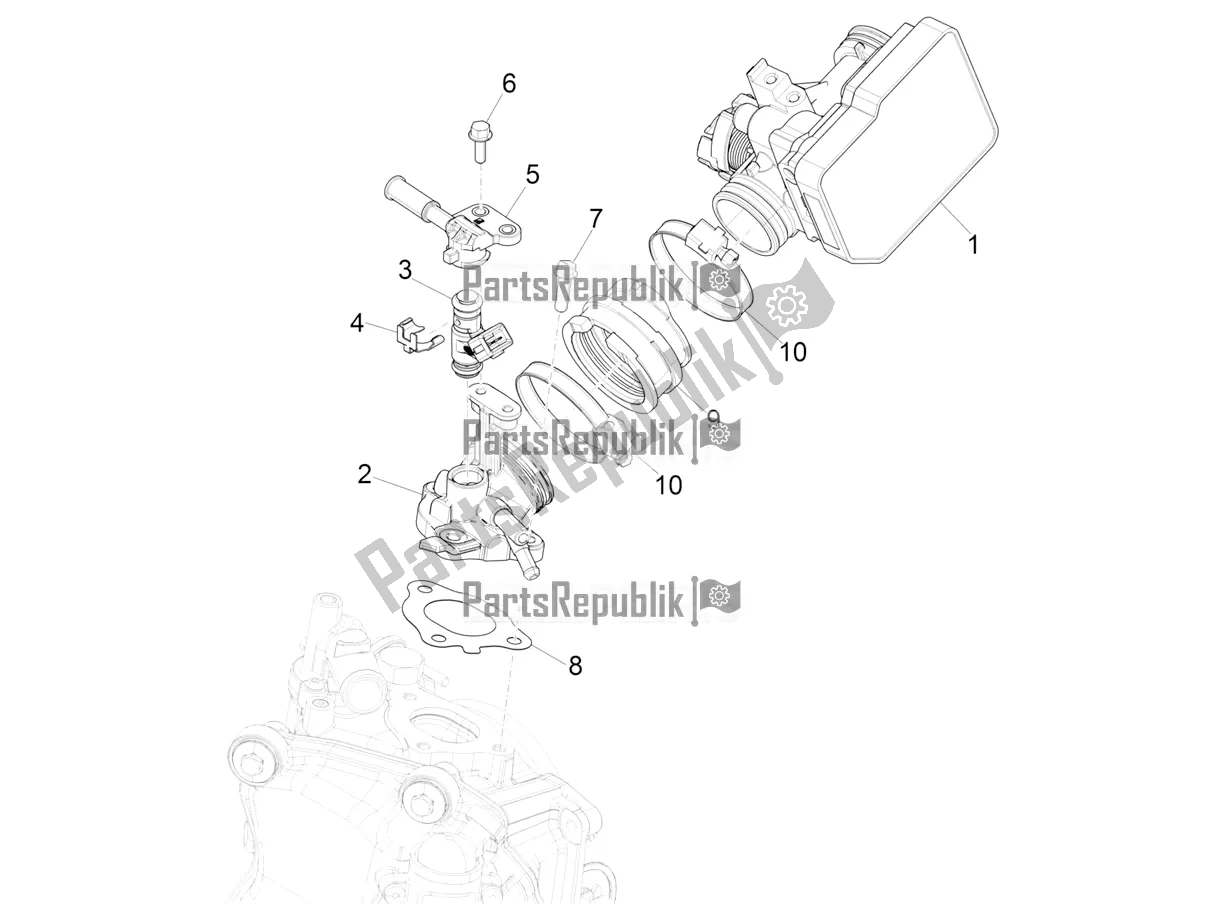 Alle onderdelen voor de Throttle Body - Injector - Induction Joint van de Vespa GTS 300 HPE ABS E5 2020