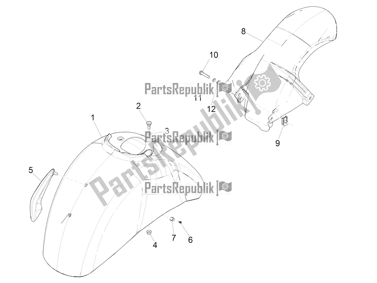 Toutes les pièces pour le Logement De Roue - Garde-boue du Vespa GTS 300 HPE ABS E5 2020