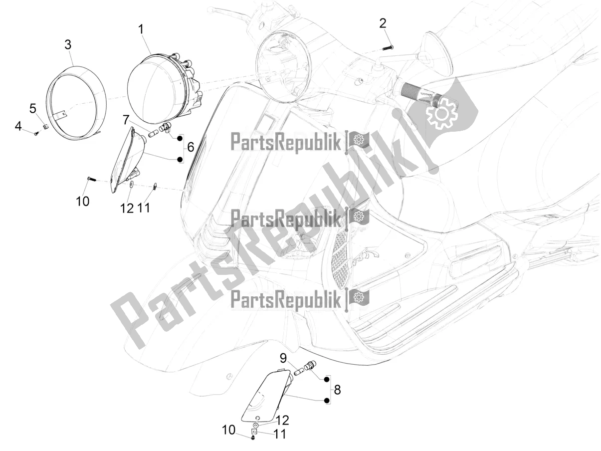 Todas las partes para Faros Delanteros - Luces Intermitentes de Vespa GTS 300 HPE ABS E5 2021