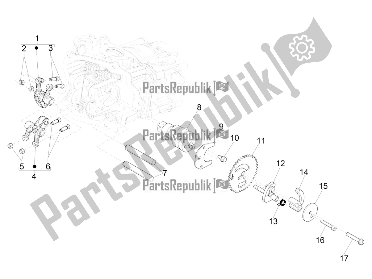 Toutes les pièces pour le Leviers à Bascule Support Unité du Vespa GTS 300 HPE ABS E5 2021