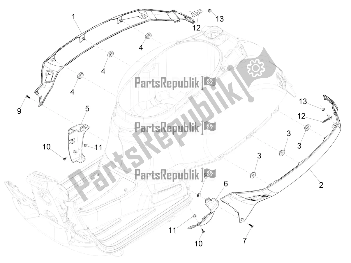 Toutes les pièces pour le Couvercle Latéral - Spoiler du Vespa GTS 300 HPE ABS E5 2021