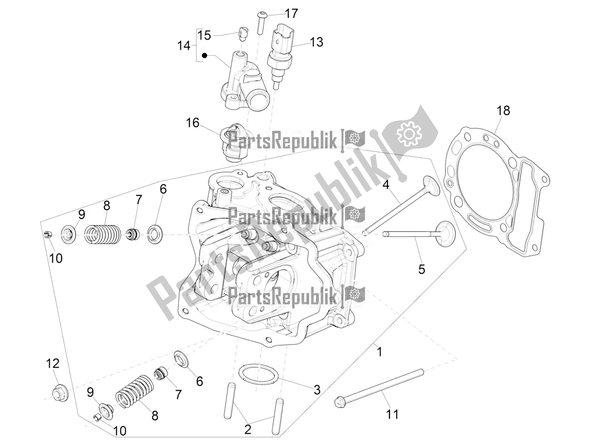 Todas las partes para Cylinder Head Unit - Valve de Vespa GTS 300 HPE ABS E5 2022