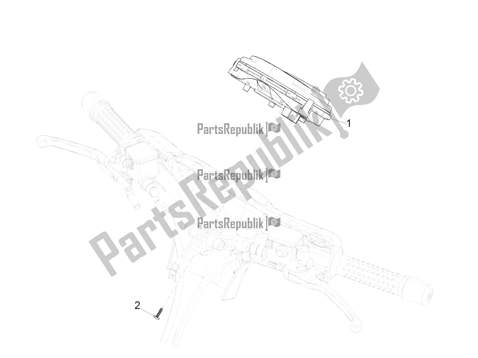 All parts for the Meter Combination - Cruscotto of the Vespa GTS 300 HPE ABS E5 2022