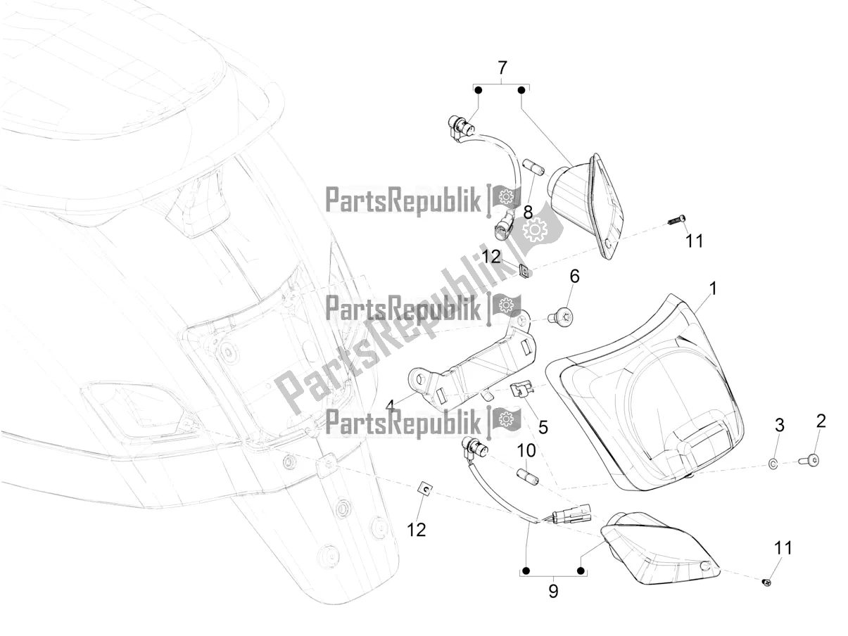 Toutes les pièces pour le Phares Arrière - Clignotants du Vespa GTS 300 HPE ABS E5 2022