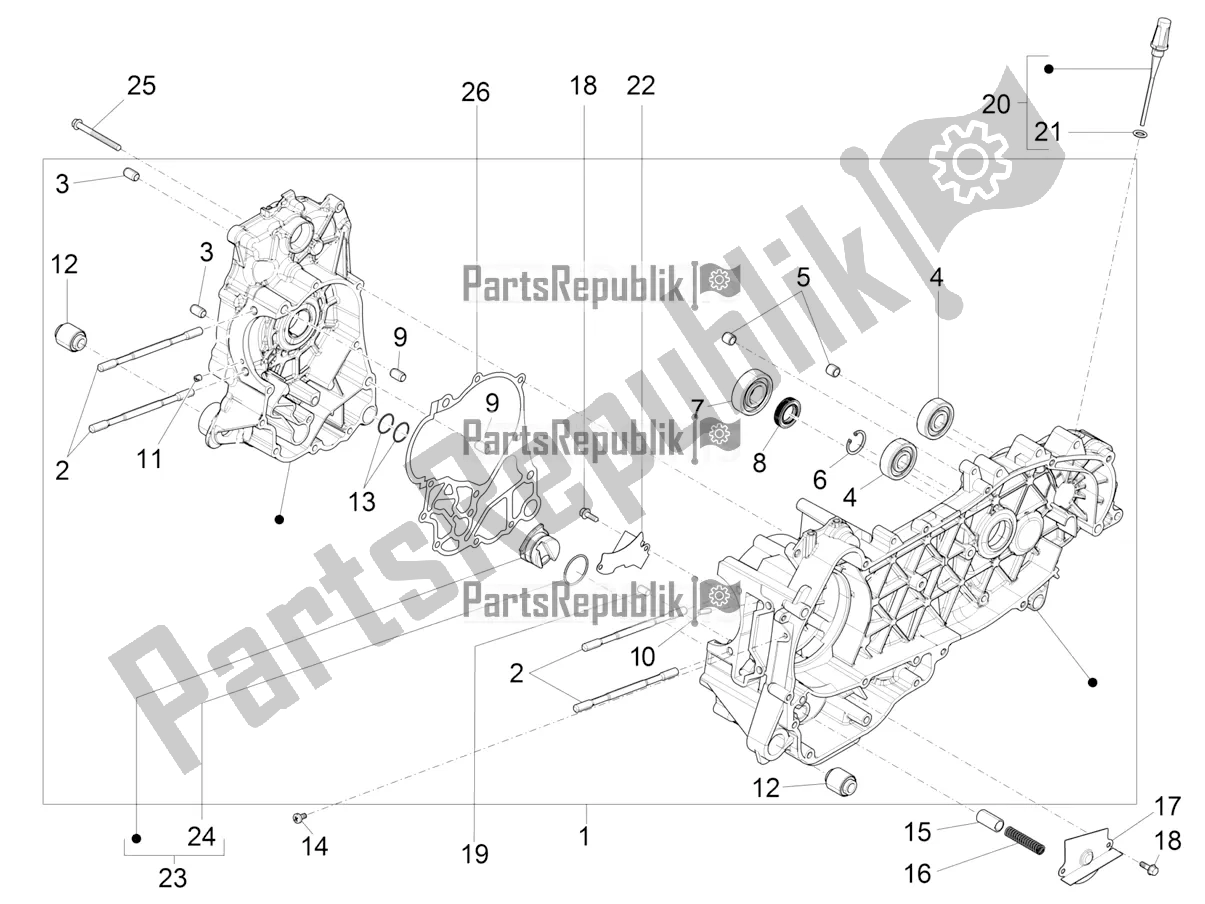 Toutes les pièces pour le Carter du Vespa GTS 300 HPE ABS USA 2019