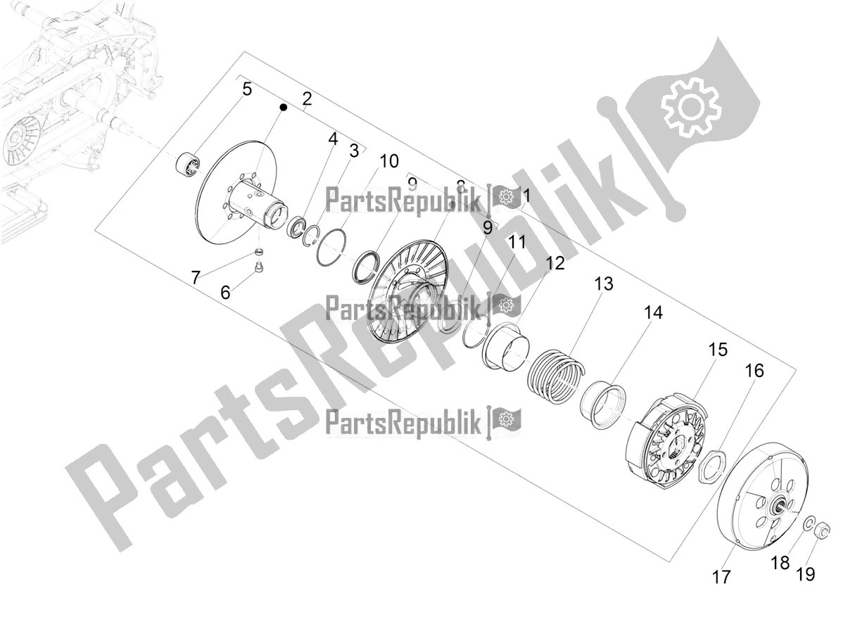 Toutes les pièces pour le Poulie Menée du Vespa GTS 300 HPE ABS USA 2019