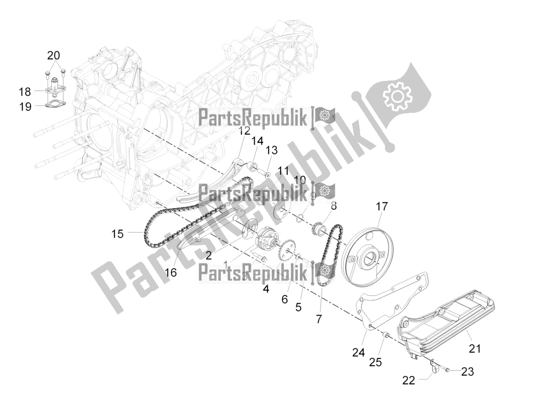 Toutes les pièces pour le La Pompe à Huile du Vespa GTS 300 HPE ABS USA 2019