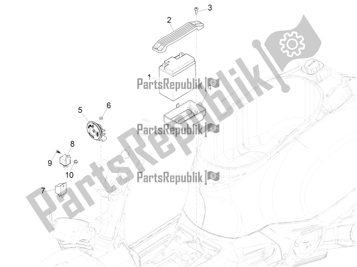 Toutes les pièces pour le Télécommandes - Batterie - Klaxon du Vespa GTS 300 HPE ABS USA 2019