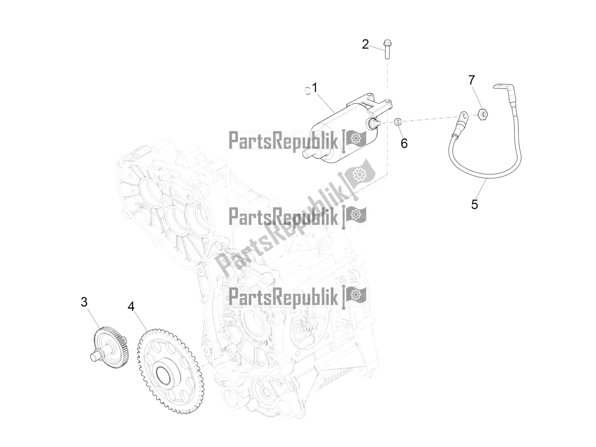 Toutes les pièces pour le Stater - Démarreur électrique du Vespa GTS 300 HPE ABS USA 2019