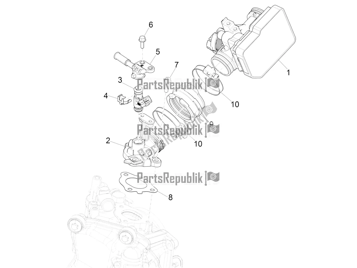 Toutes les pièces pour le Throttle Body - Injector - Induction Joint du Vespa GTS 300 HPE ABS USA 2019