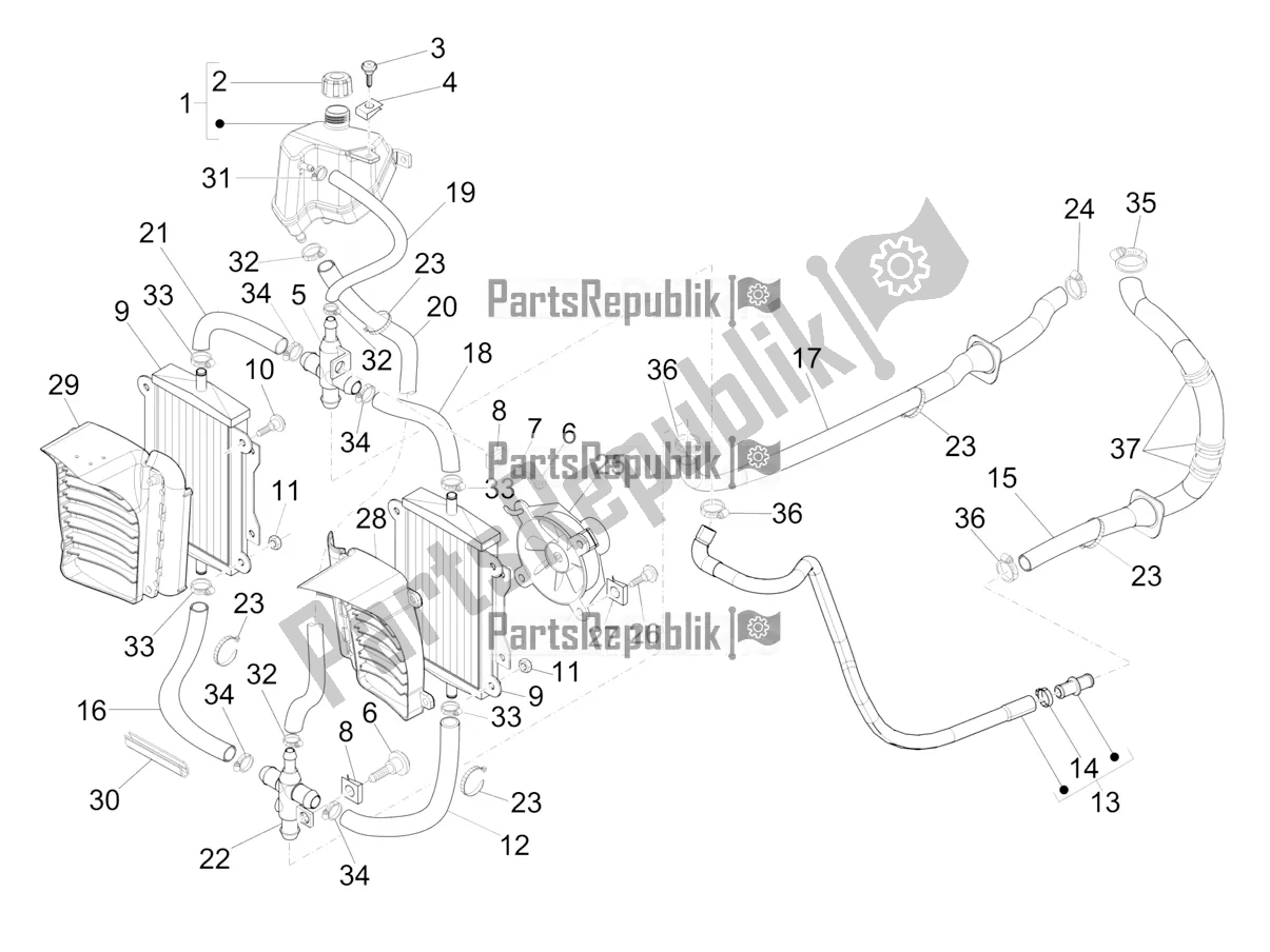 Toutes les pièces pour le Système De Refroidissement du Vespa GTS 300 Super HPE 4 T/4V IE ABS 2020