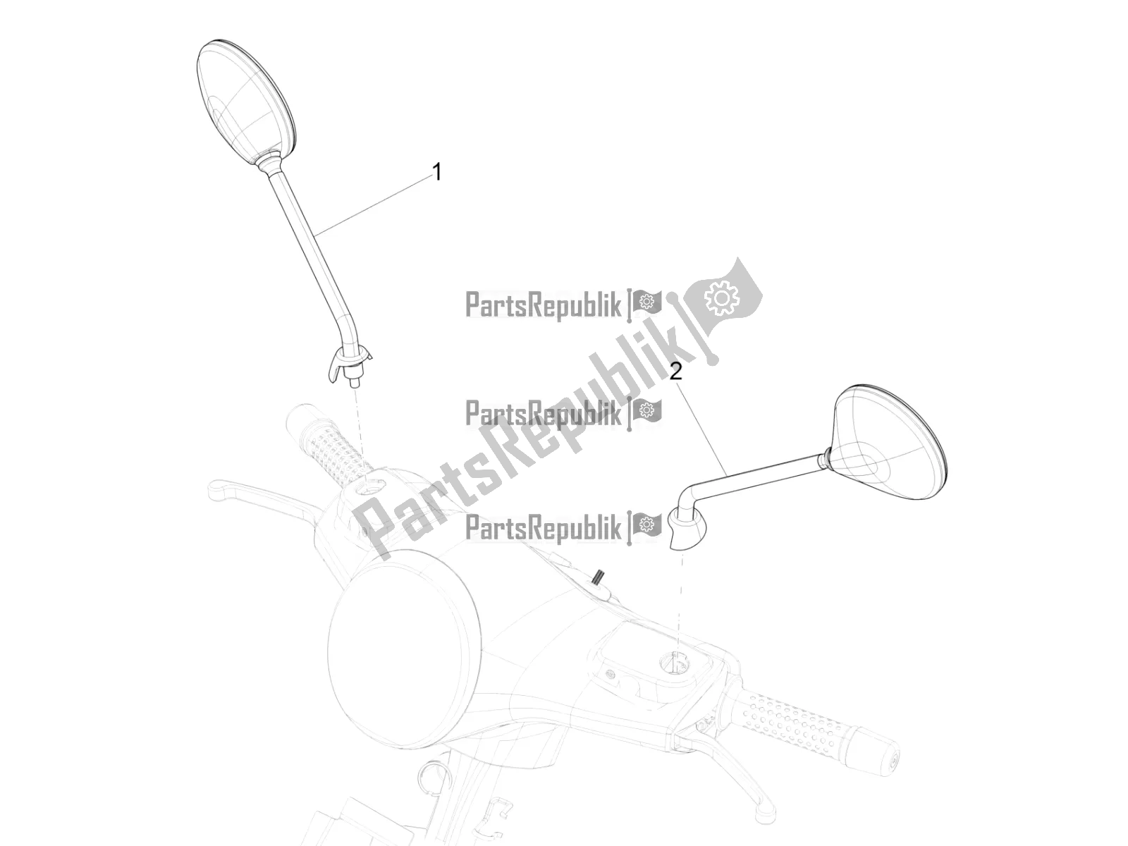 Toutes les pièces pour le Miroir (s) De Conduite du Vespa GTS 300 Super HPE 4 T/4V IE ABS 2020