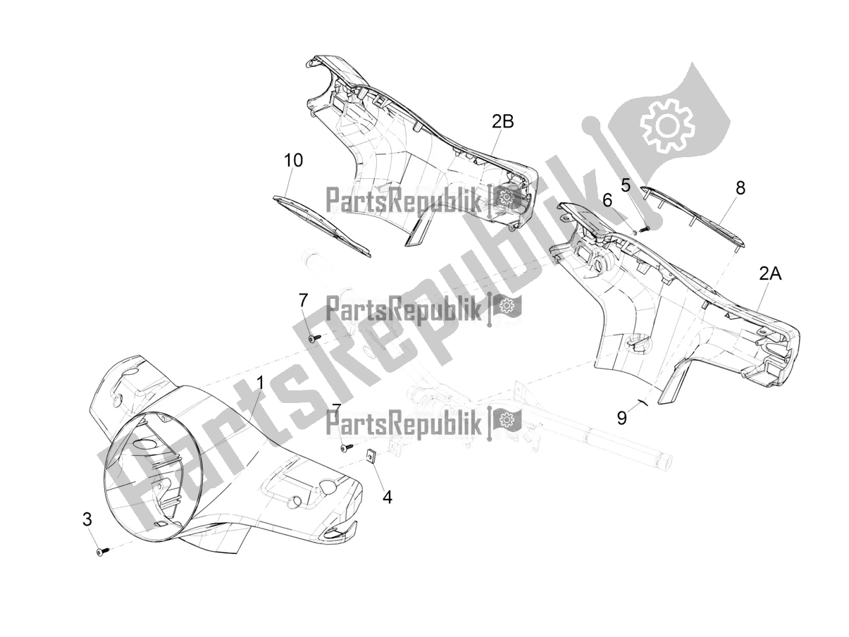 Alle onderdelen voor de Stuurbedekkingen van de Vespa GTS 300 Super HPE 4 T/4V IE ABS 2020