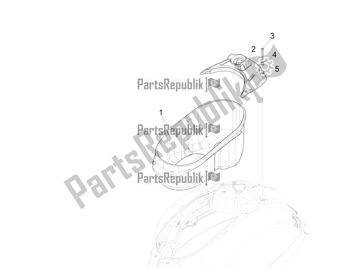 Tutte le parti per il Alloggiamento Casco - Sotto La Sella del Vespa GTS 300 Super HPE 4 T/4V IE ABS 2020
