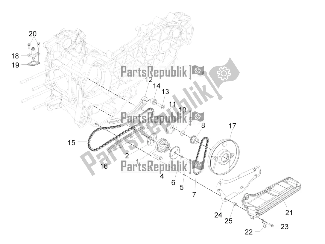 Toutes les pièces pour le La Pompe à Huile du Vespa GTS 300 Super HPE 4 T/4V IE ABS 2020