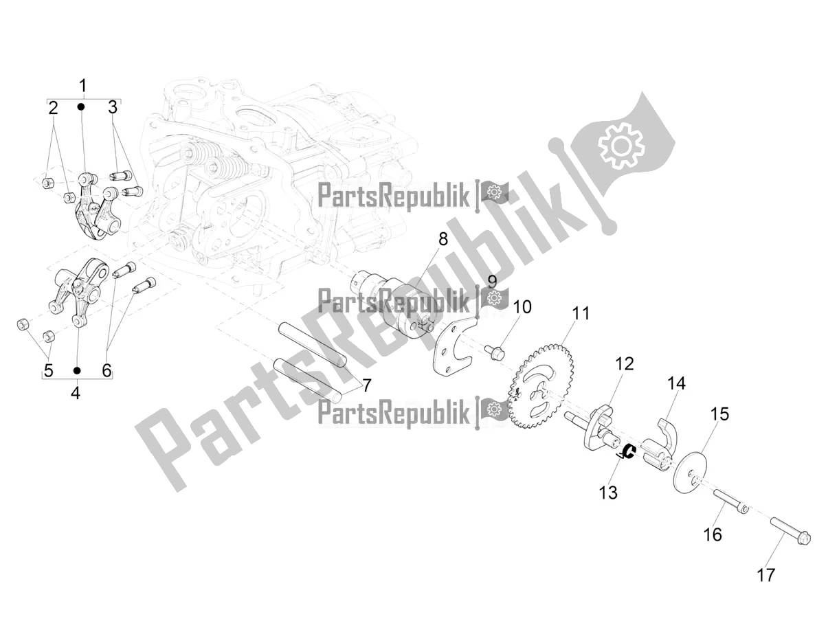 Toutes les pièces pour le Leviers à Bascule Support Unité du Vespa GTS 300 Super HPE 4 T/4V IE ABS 2020