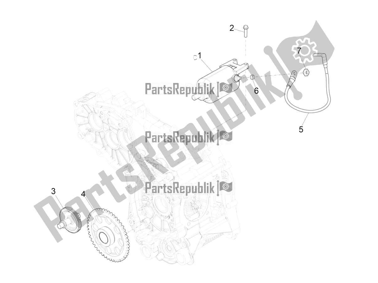 Alle onderdelen voor de Stater - Elektrische Starter van de Vespa GTS 300 Super HPE 4 T/4V IE ABS 2020