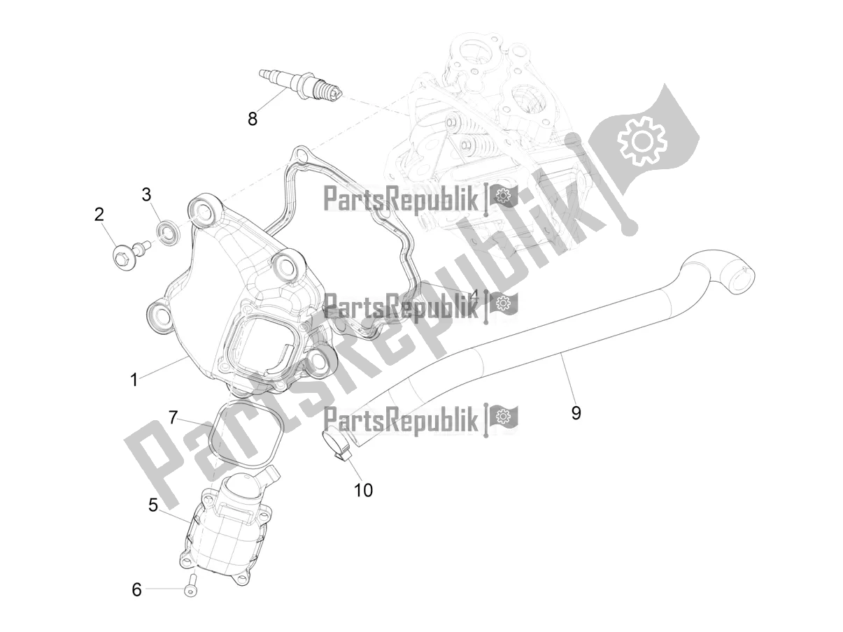 Todas las partes para Cubierta De Tapa De Cilindro de Vespa GTS 300 Super HPE 4 T/4V IE ABS 2021