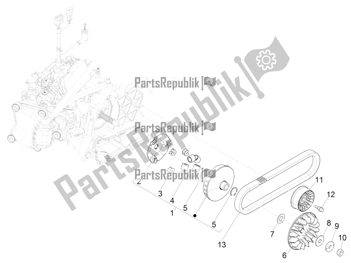 Toutes les pièces pour le Poulie Motrice du Vespa GTS 300 Super HPE 4 T/4V IE ABS 2021