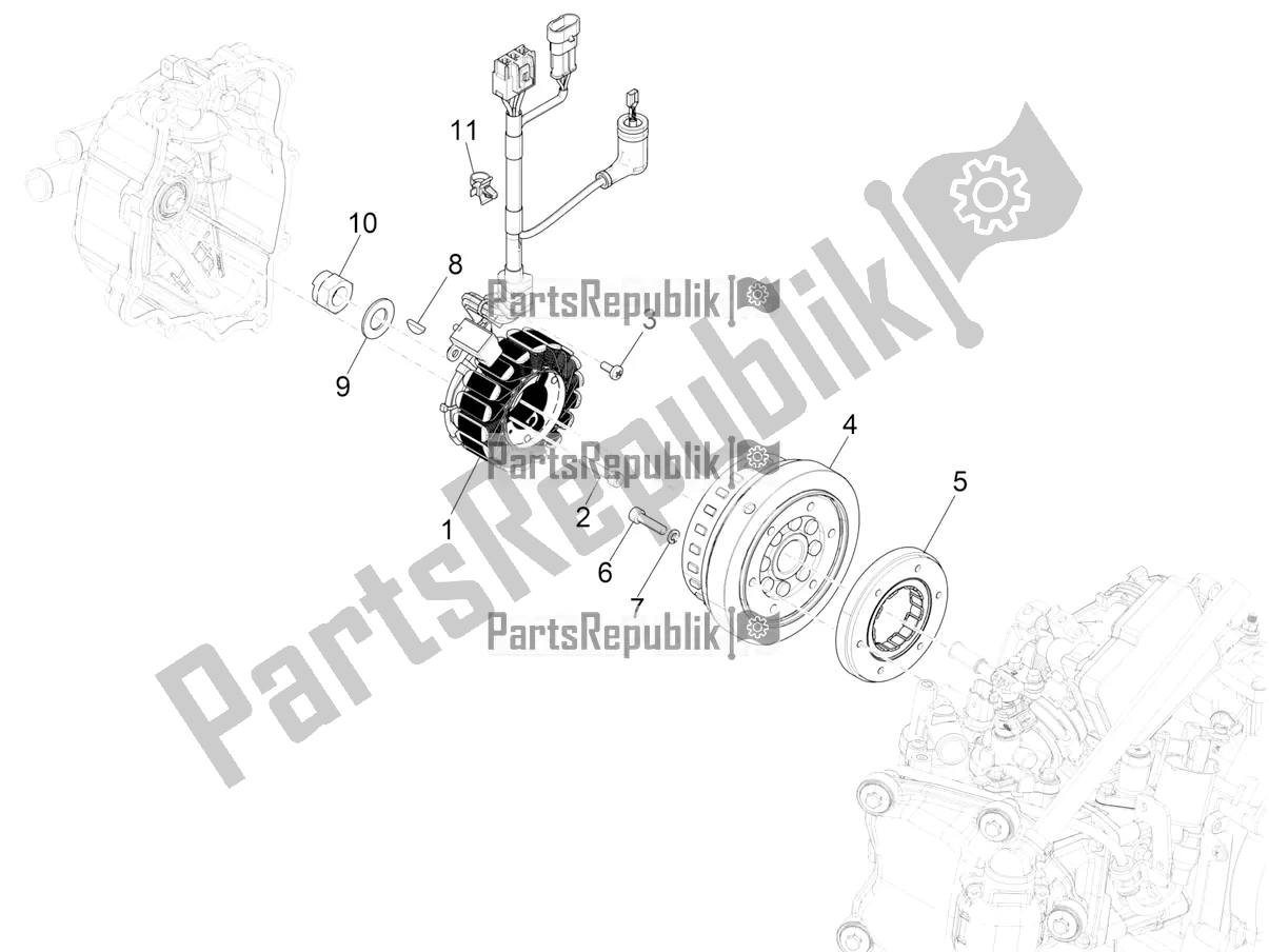 All parts for the Flywheel Magneto of the Vespa GTS 300 Super HPE 4 T/4V IE ABS 2021